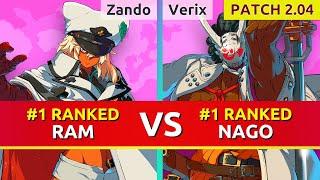 GGST ▰ Zando #1 Ranked Ramlethal vs Verix #1 Ranked Nagoriyuki. Guilty Gear Strive