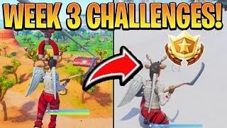 Fortnite ALL Week 3 CHALLENGES GUIDE – RIDE A ZIP LINE SECRET BATTLE STAR WEEK 3 RING A DOORBELL