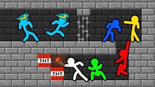 Stickman VS Minecraft Secret Prison Room Escape - AVM Shorts Animation