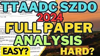 TTAADC SZDO Question Paper critical Analysis and Cut off Discussion  #ttaadc #ttaadcrecruitment