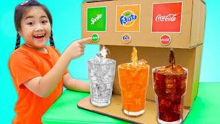 Annie and Jenny wCardboard Soda Machine New Funny Stories about Toys for Children