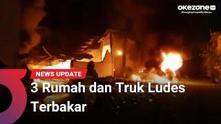 Kebakaran Permukiman di Lombok Timur 3 Rumah dan Truk Ludes Terbakar