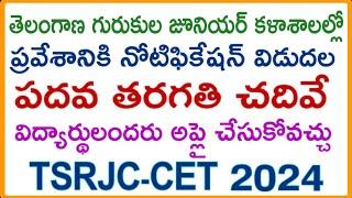 TSRJC CET 2024 Notification  Telangana residential intermediate colleges admission notification