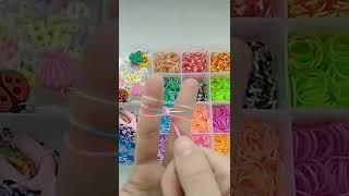 DIY rubber band bracelet on finger. Link in discription #shorts