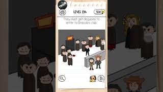 Brain Test 3 level 234 walkthrough mobile gameplay. They must  to enter Draculas club. #shorts