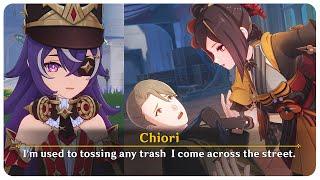 Chiori Beats Up an NPC Chevreuse Stops Her Cutscene Chiori Story Quest  Genshin Impact 4.5