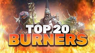 Top 20 HP Burn Champions in RAID Ranked 20 to 1 UPDATED