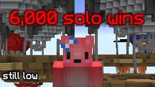 hitting 6000 solo wins hypixel bedwars