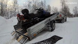 Погрузка и выгрузка снегохода в прицеп ЭКСПЕДИЦИЯ УНИВЕРСАЛ 111320