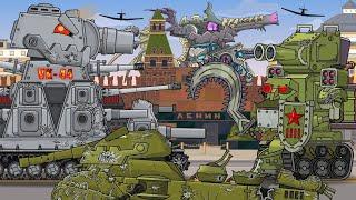 KV-44 vs RoboStalin - Battle on Red Square - Cartoons about tanks