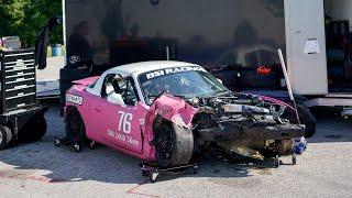 JUNE SPRINTS 2022 SPEC MIATA CRASH 76 PINK CAR POV