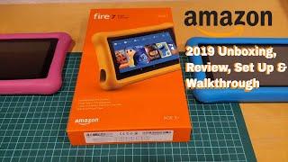 Amazon Fire 7 Kids Edition Tablet 2019 - Update Review Set Up & Walk through.