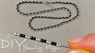 Super Easy Seed Bead Necklace Tutorial How to Make Necklace with Beads  Beads Jewelry Making