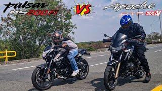 Pulsar NS 200 VS Apache 200Drag Race Top End¡