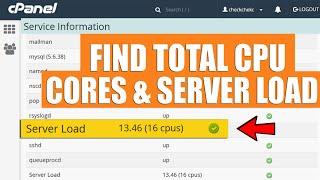 LIVE How to check total CPU Cores and server load details through cPanel Interface?