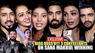 Bigg Boss OTT 3 Contestants Reaction On Sana Makbul Winning Over Naezy- ArmaanPayalVishalShivani