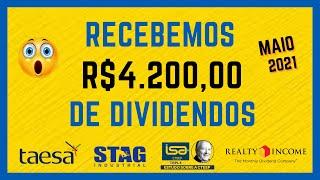 Carteira de dividendos 2021 - Dividendo inteligente de Ações Fiis Stocks Reits TAESA TRPL4 STAG