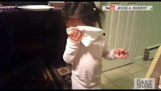 Hilarious little girl pretends to sneeze