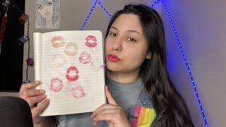 ASMR Paper kisses Lipstick sounds & Paper Tapping