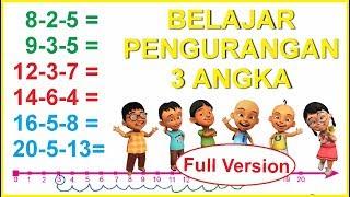 Belajar PENGURANGAN 3 angka dengan garis bilangan untuk anak SD kelas 1 bagian full version