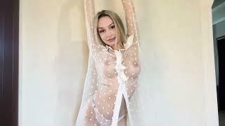 Transparent Lingerie Try on Haul  Beginner  Model in Transparent Clothes