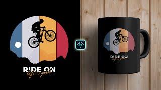 Mountain Biker Coffee Mug Design for Redbubble in Photoshop Tutorial