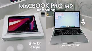 MacBook pro M2 unboxing silver  + customização e primeiras impressões