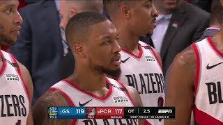 Last 2 minutes  GS Warriors vs Portland Trail Blazers  Game 4 NBA Playoffs