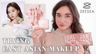 Trying East Asian Makeup  ZEESEA Cosmetics Unboxing + Review