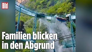 Schock im Erlebnis-Park Gläserne Wasserrutsche bricht zusammen