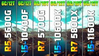 R5 5600G vs i5 10400F vs R7 5700G vs i5 10600K vs R7 5800X vs i5 11600K  PC Gaming Tested