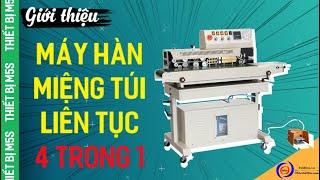 4 trong 1 Máy hàn miệng túi liên tục hút chân không & thổi khí có in date FRM-980QZ