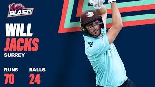 70 off 24 Balls  Will Jacks Power Hitting Batting Masterclass - Highlights  Vitality Blast 2021