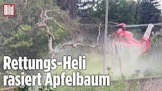 Beinah-Katastrophe bei Hubschrauber-Landung  Dresden
