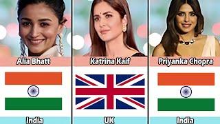 Comparison Top 20 Bollywood Actresses From Different Countries List 2024