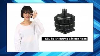 Ốc vít nối chân đèn gắn mic hoặc phụ kiện vít 14 dương lên máy ảnh máy quay