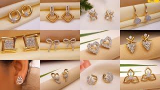 Stud Gold Earrings Designs with Price and Weight  Gold Studs Designs Indhus Jewellery collection