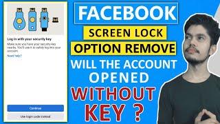 Facebook Security।Screen Lock Option Remove।Facebook Security Key Problem।Two Factor Security Key