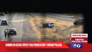 Sospechoso baleado por la policía después de una persecución de autos que terminó en la I-84 en Meri