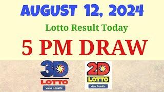 Lotto Result Today 5pm August 12 2024 Swertres Ez2 PCSO