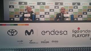 Rueda de prensa Chus Mateo tras derrota ACB ante FC. Barcelona