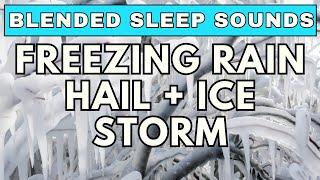 Winter Chill Hail Freezing Rain and Howling Blizzard  10-Hour Black Screen
