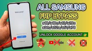 Samsung a10a10sa12a20sa21sa32a51a70 FRP Bypass  Unlock Google Account  Not Install