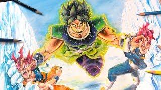 Dibujando a Goku y Vegeta VS  Broly speed draw  Dragon Ball Super ドラゴンボール超 ブロリー