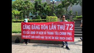 Người dân khu dân cư Bắc Rạch Chiếc tiếp tục căng Băng Rôn lần thứ 72 tại Hồ Chí Minh