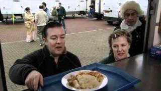 Extras Series 1 Ricky Gervais hassles the lunch server BBC Comedy