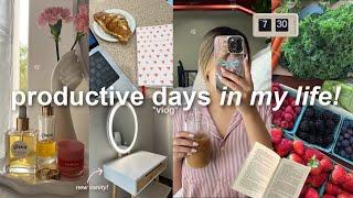 7AM PRODUCTIVE days in my life new room decor vanity organization healthy habits & shopping