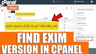 LIVE How to Know Exim mail server version in cPanel?