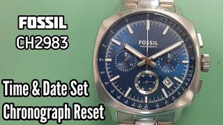 How To Setting Time Date and Chronograph Reset FOSSIL CH2983 Haywood Watch