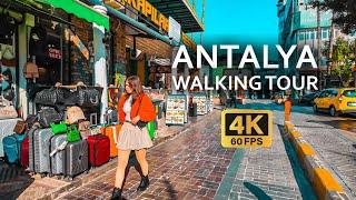 Antalya Turkey walking tour 2024  OLD BAZAAR walking tour 4K 60 FPS